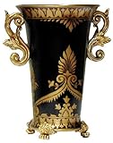 Wide mouthed calla lily shaped vase - black and gold design - porcelain body Wide mouthed calla lily shaped vase - black and gold design - porcelain body