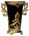 Wide mouthed calla lily shaped vase - black and gold design - porcelain body