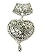 1set Jewelry Scarf Tube Buckle with Antique Hollow Big Heart Pendant Necklace Charm Scarf