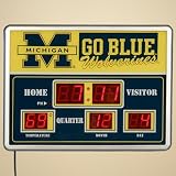 Michigan Wolverines NCAA Scoreboard Clock & Thermometer (14