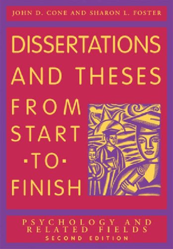 Childrens Toyshop  Books : Dissertations and Theses from Start to Finish: Psychology and Related Fields