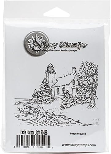 Stacy Stamps 704BB Eagle Harbor Light Cling Stamps, 3" by 3.5", Red
