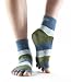 ToeSox Half Toe Toe Socks, Green/Blue Stripe, Small