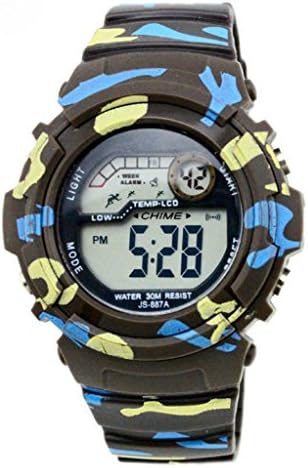 Multi Function Waterproof Camouflage Outdoor Boys Sports Watch Kids Digital Watch Brown