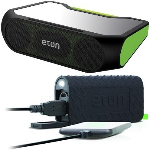 Eton Rugged Rukus Xtreme All-Terrain Portable Solar Wireless Sound System (Green) with Free External Battery Bundle