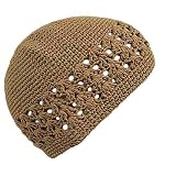 WARM BEIGE KNIT CROCHET BEANIE SKULL KUFI CAP HAT