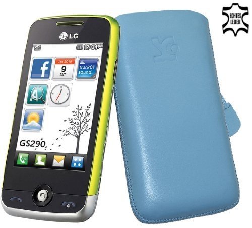 Suncase Ledertasche (Lasche mit R&uuml;ckzugfunktion) f&uuml;r LG GS290 Cookie Fresh blau Preisvergleich