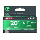 Arrow Fastener 206 Genuine T20 3/8-Inch Staples, 1,000-Pack