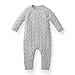 Hope & Henry Layette Grey Cable Knit Sweater Romper
