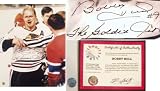 Bobby Hull Signed Blackhawks Blood 16x20 Photo w/
