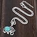 Yazilind Lovely Necklace Tibet Elephant Shape Round Rimous Turquoise Pendant Chain Jewelry Gift