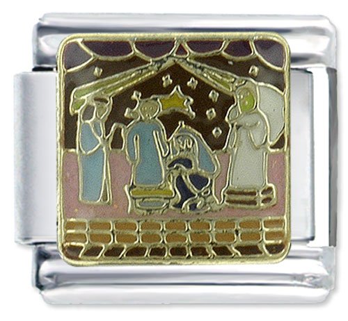 Buddhist Bracelet Christmas Nativity Scene Religious Italian Charms Link
