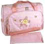 Baby Essentials Pink Flower Button Large Shoulder Baby Diaper Bag + Changing Pad