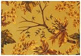 Durable Hand Woven 100% Cotton Silk Screen Maple Leaf Print Placemat, Gold 12X18 Inches Set / 6
