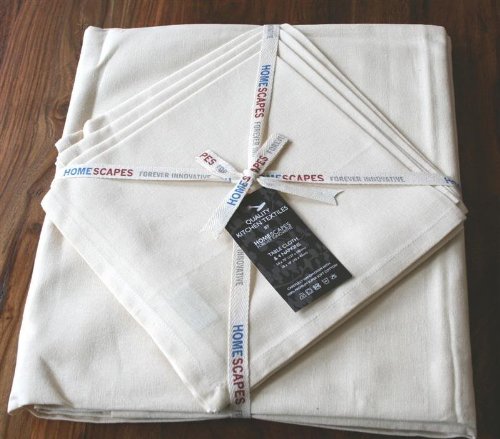 Homescapes 1 Nappe (140 x 180cm) et 4 Serviettes de table (45 x 45cm) de LUXE. Pur coton ULTRA DOUX. Couleur CREME
