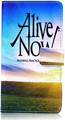 Inspiring Words(Alive now) Design Wallet Leather Flip Folio Magnetic Skin Tpu Case Cover Card Slots for Samsung Galaxy Note 4 IV N9100 5.7''