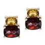 10k Yellow Gold Citrine and Garnet Earrings
