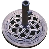 DC America UBP18181-BR 18-Inch Cast Stone Umbrella Base, Made from Rust Free Composite Materials, Bronze Powder Coated Finish