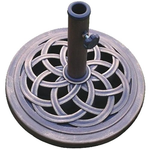 DC America UBP18181-BR 18-Inch Cast Stone Umbrella Base, Made from Rust Free Composite Materials, Bronze Powder Coated Finish