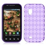 Purple Cruzer Argyle High Gloss TPU Soft Gel Skin Case - For Samsung Fascin ....