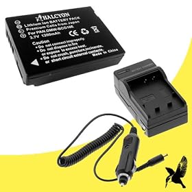 Halcyon 1200 mAH Lithium Ion Replacement Battery and Charger Kit for Panasonic Lumix DMC-ZS1 10MP Digital Camera and Panasonic DMW-BCG10