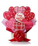 Fancy Hearts Cookie Gift Bouquet - 9 Cookie Arrangement