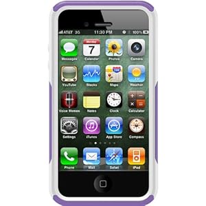 Otterbox Commuter Series Hybrid Case for iPhone 4 & 4S  - Retail Packaging - Purple 10/White