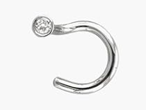 NICKEL FREE White gold with Genuine Cut Diamond nose ring NICKEL FREE White gold with Genuine Cut Diamond nose ring