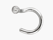 NICKEL FREE White gold with Genuine Cut Diamond nose ring