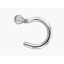 NICKEL FREE White gold with Genuine Cut Diamond nose ring