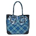 Pailsey Lane Plaid Diaper Bag- Blue