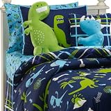 Dinosaurs Boys Twin Comforter Set + BONUS PILLOW (7 Piece Room In A Bag)