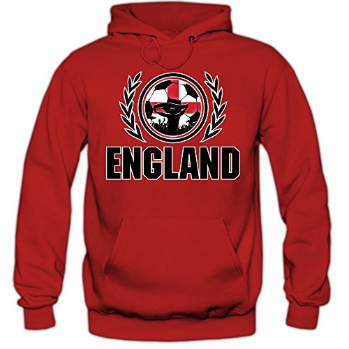 England EM 2016 #2 Hoody | Fußball | Herren | Team GB | Trikot | Nationalmannschaft, Farbe:Rot (Red F421);Größe:L