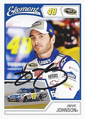 AUTOGRAPHED Jimmie Johnson 2011 Wheels Element Racing (#48 Lowe's Team) Signed Collectible NASCAR Trading Card with COA