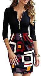 V-neck Polyester/Spandex/Knit Vintage Plaid Print Above the Knee Spring Summer Winter Bodycon Dress/Party Dress/Tunic 