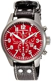 Chase-Durer Men's 608.1RR-LEA Warhawk Chronograph Red Dial Vintage Leather Watch