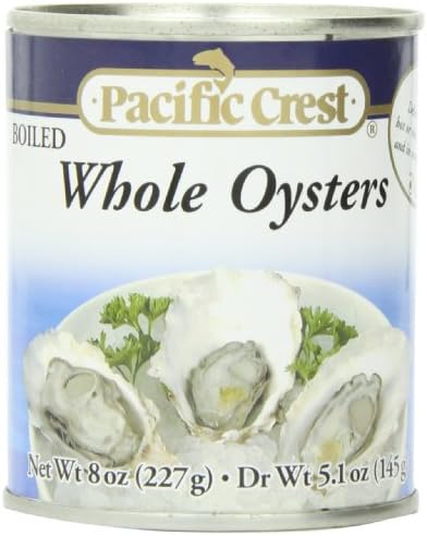 Pacific Crest Whole Boiled Oysters, 8-Ounce (Pack of 8)