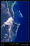 Cancun, Mexico satellite map poster from space: 24