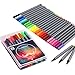 Plinrise Office Colored Fineliner Sketch Drawing Pen Fine Point Gel Ink Pen Ink Width 0.4mm 24 Colors