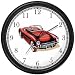 Vintage Red Sports Car No.1 Wall Clock by WatchBuddy Timepieces (Black Frame)