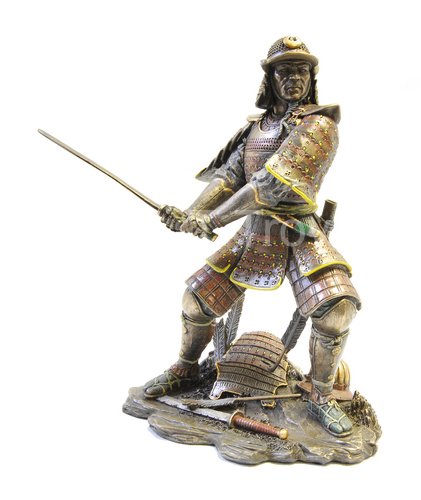 Bronze Samurai Minamoto Statue Figurine