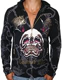 CHRISTIAN AUDIGIER Ed Hardy Tattoo Mens Knit Hoodie Sweater