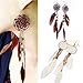 Genenic Design Beads Long Earrings Dream Catcher Jewelry Feather