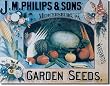 Phillips Seeds & Vegetables Metal Tin Sign 16"W x 12.5"H