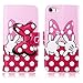 iphone 5s case,DELELE MOUSE Monster Lovely Stylish Bow Bowknot Wallet PU Leather Case Flip Cover Case Built-in Card Slots & Stand for Apple iphone 5 5G 5S (Pink Bow Bowknot Glove)
