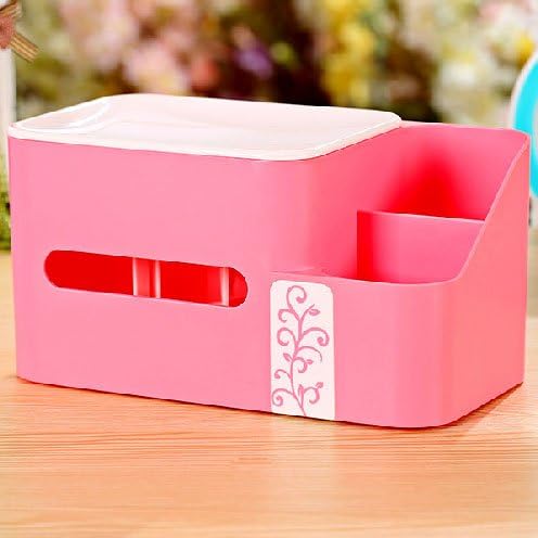 MEGAZON Shrapnel Adjustable Multi-Function Plastic Storage Tissue Box,Desk Supplies Organizer Caddy,Makeup organizer,Remote Control Holder,Organizer Storage Box