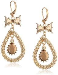 Betsey Johnson "Iconic Summer Metallics" Gem Orbital Drop Earrings