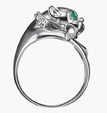 Avon Sterling Silver Panther Ring with Genuine Emerald Eyes Large (9)