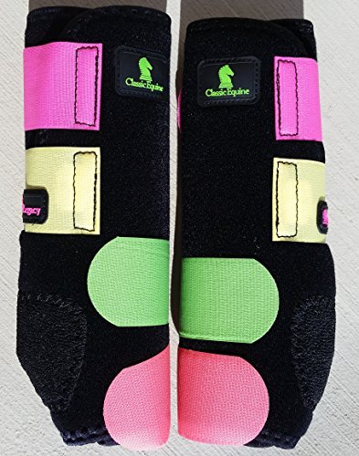 CLASSIC EQUINE LEGACY SMB BOOTS FRONT ALL SIZES &amp; COLORS (Colorburst Neon, Medium)