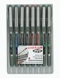 Uni-ball Eye Fine UB-157 Rollerballs, Pack of 8 Coloured Pens, Assorted Colours